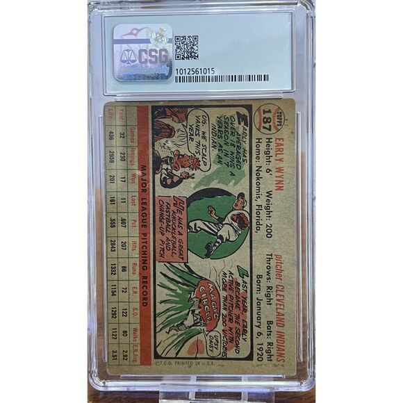 Vintage 1956 Topps Early Wynn  CSG 2.5 - Picture 3 of 3